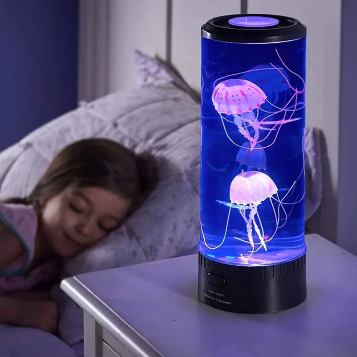 Lampe méduse LED magique, éclairage d'ambiance apaisant pour une décoration relaxante de chambre ou salon.