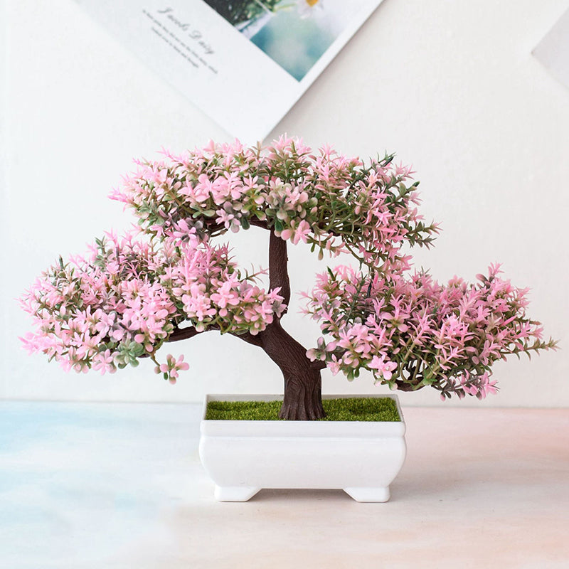 Bonsaï artificiel élégant, idéal pour décoration intérieure maison ou bureau. Fausse plante verte sans entretien.