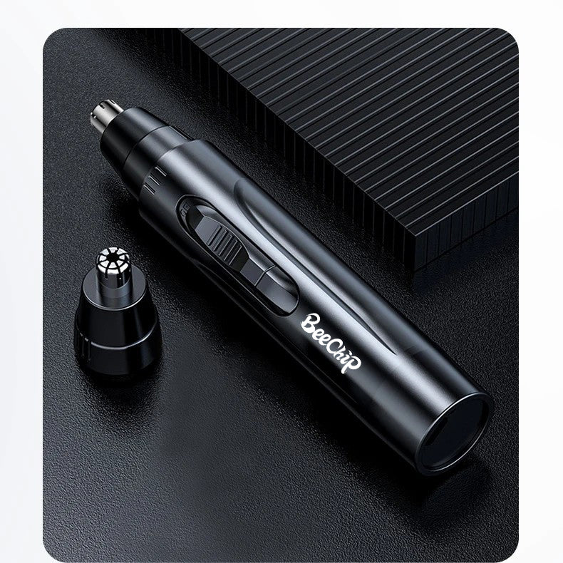 Tondeuse nez et oreilles électrique, silencieuse et sans fil, pour des soins personnels rapides.
