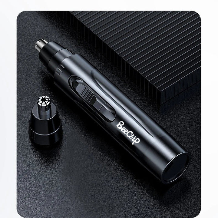 Tondeuse nez et oreilles électrique, silencieuse et sans fil, pour des soins personnels rapides.