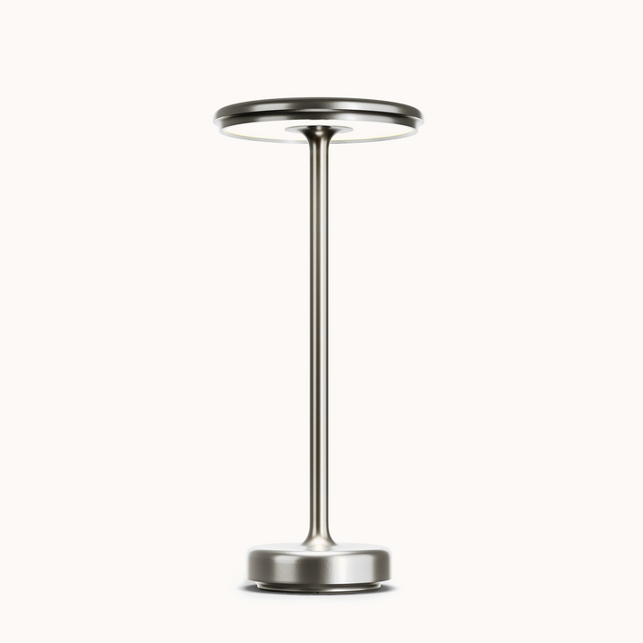 Lampe de table LED sans fil, rechargeable, design contemporain, éclairage portable pour toute occasion.
