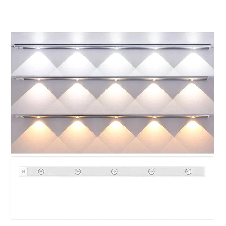 Détecteur de mouvement pour lampe murale LED sans fil, éclairage intérieur réglable et rechargeable.