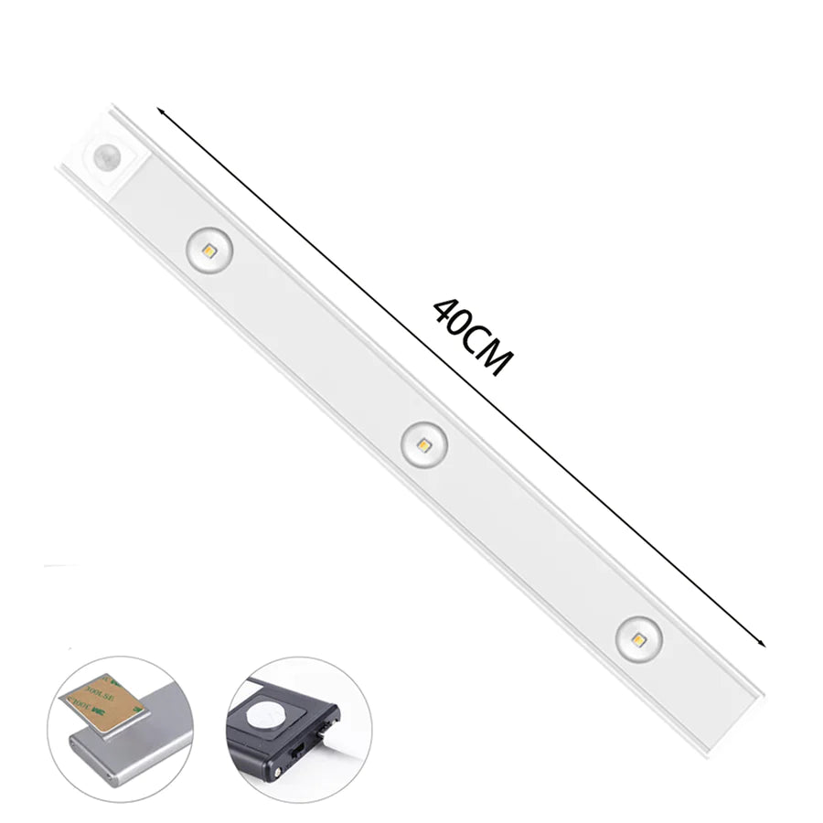 Lampe murale LED rechargeable USB, sans fil, avec capteur de mouvement pour éclairage intelligent.