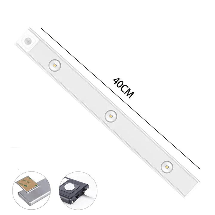 Lampe murale LED rechargeable USB, sans fil, avec capteur de mouvement pour éclairage intelligent.