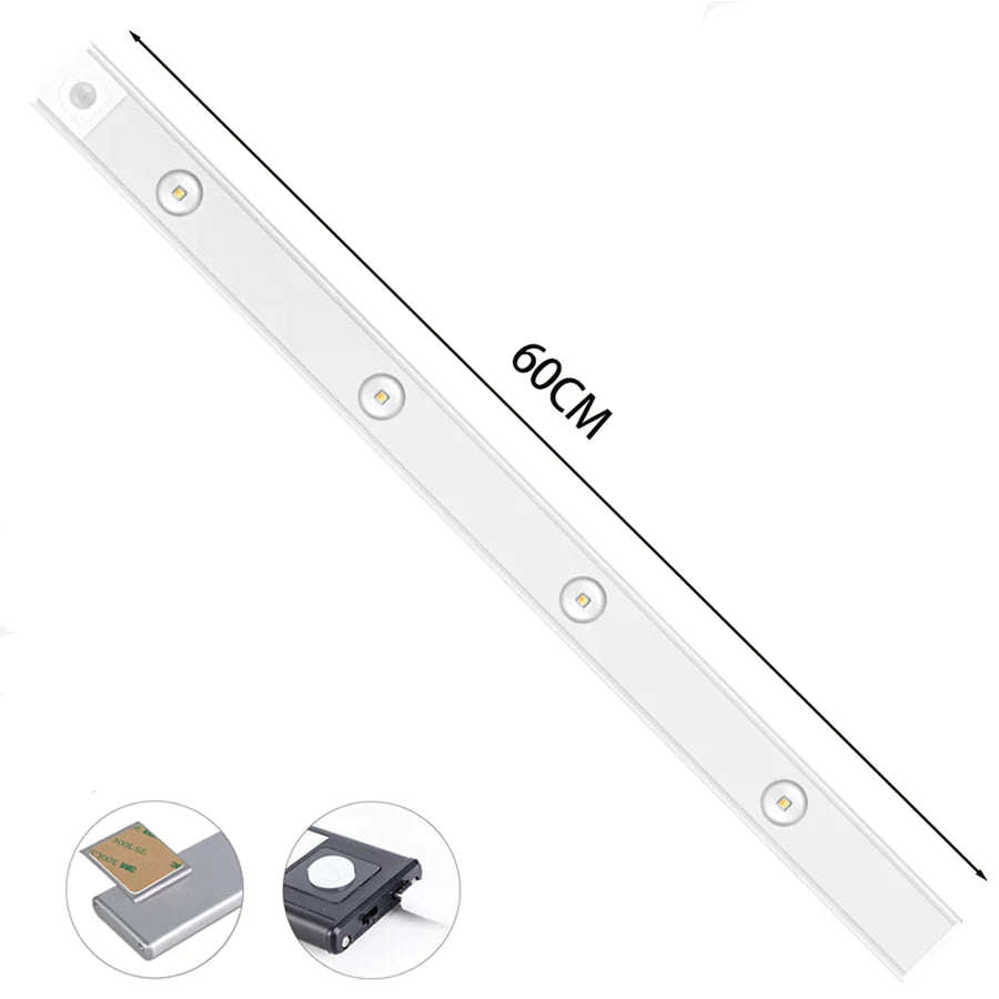 Éclairage mural LED intelligent et moderne, sans fil, avec capteur de mouvement pour une lumière pratique.