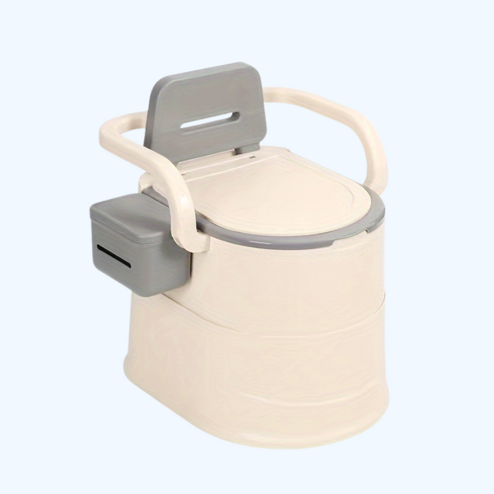 Urinal portable discret pour personnes âgées ou femmes enceintes, offrant confort et hygiène assurés.
