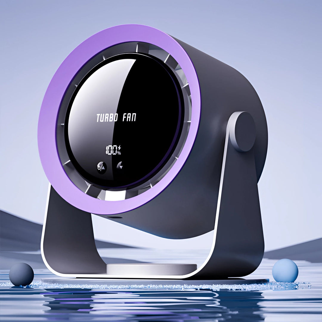 Ventilateur moderne sans lame avec éclairage LED. Technologie silencieuse pour un rafraîchissement optimal à la maison.