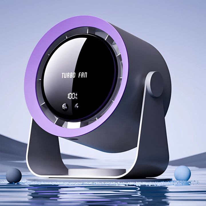 Ventilateur moderne sans lame avec éclairage LED. Technologie silencieuse pour un rafraîchissement optimal à la maison.