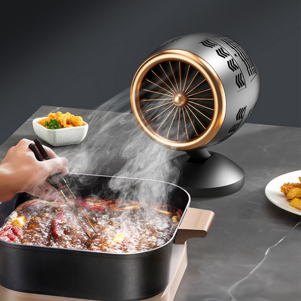 Extracteur de fumée USB compact 3 vitesses. Idéal pour hotpot & barbecue de table. Maintient une cuisine saine, sans odeurs.