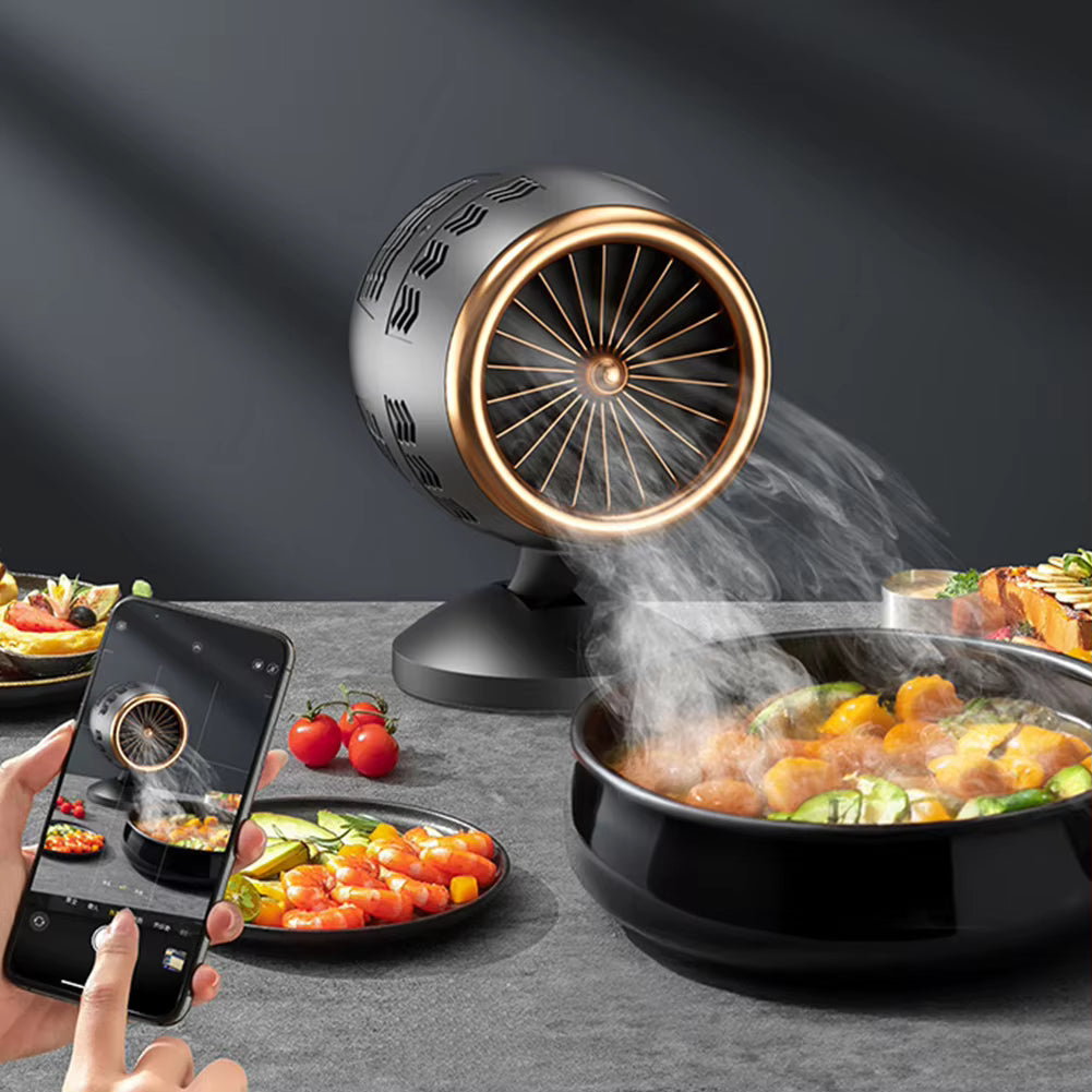 Appareil extracteur de fumée portable USB 3 vitesses. Design compact pour hotpot & BBQ de table. Assure une cuisine sans fumée ni odeur.