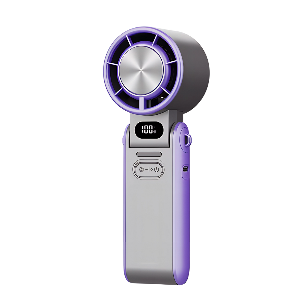 Ventilateur turbo portable USB-C pour refroidissement direct personnel, idéal pour lutter contre la chaleur estivale.