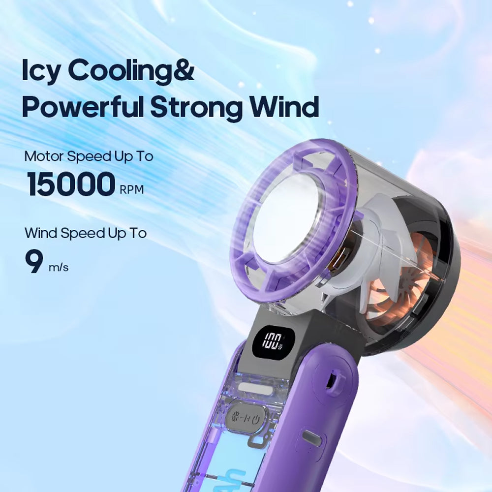 Ventilateur portable USB-C turbo pour un refroidissement direct, parfait au bureau, à la maison ou en voyage contre la chaleur.