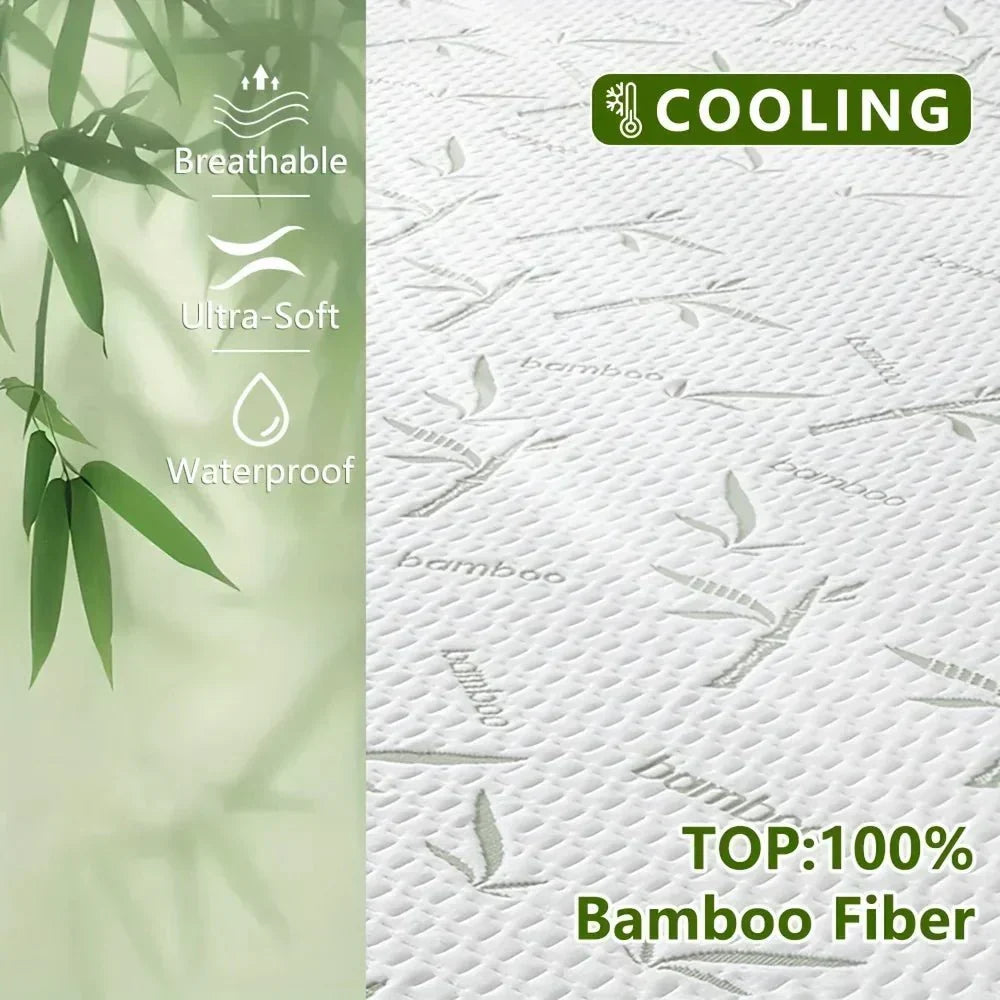 Drap-housse de chambre en bambou, garantissant un sommeil optimal, frais et respirant.
