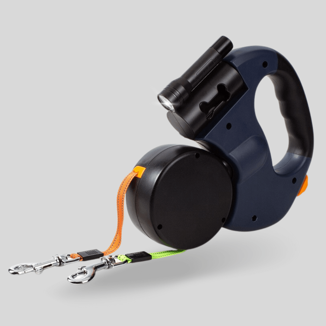 Laisse double multifonctionnelle en nylon de haute qualité, résistante et confortable pour vos chiens.