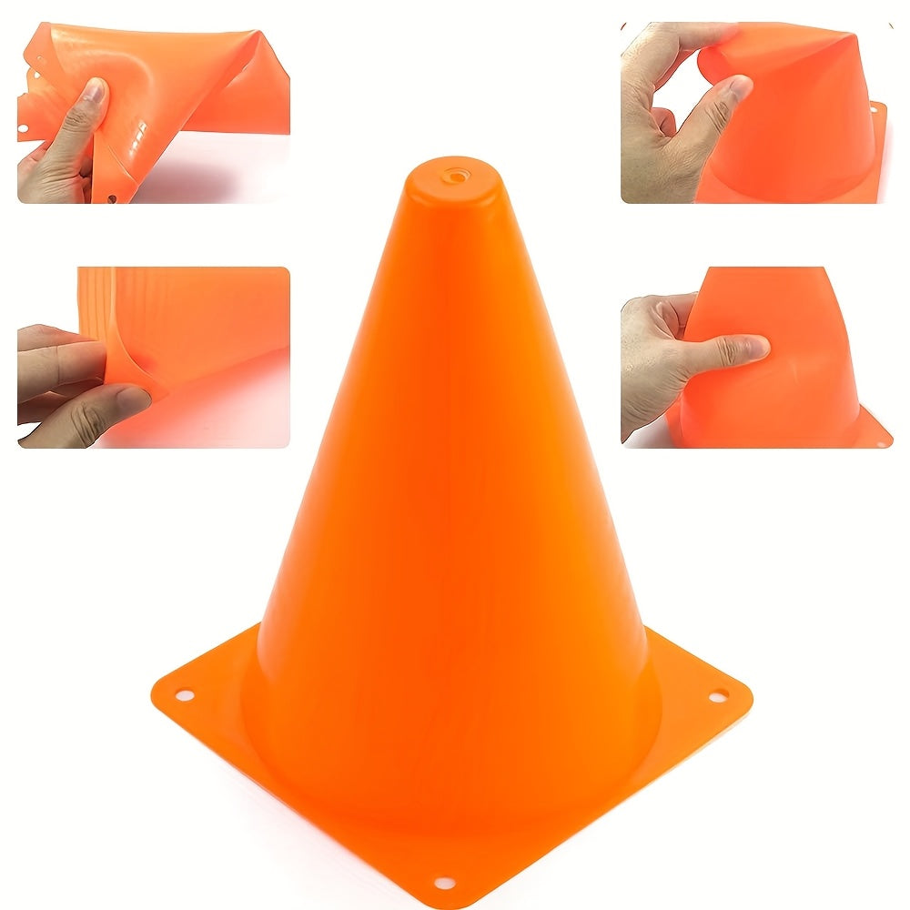 Jeu de lancer vibrant avec des cônes, anneaux et sacs, stimulant l'agilité et l'amusement des enfants et adultes.