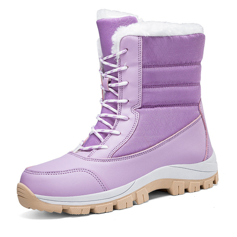 Bottes femme mode hivernal, imperméables et chaudes, protection antidérapante fiable contre la neige.