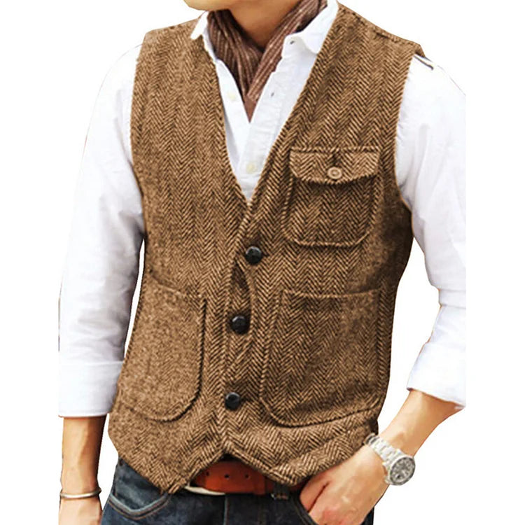 Gilet homme élégant à simple boutonnage, coupe moderne. Idéal pour un look chic et tendance.