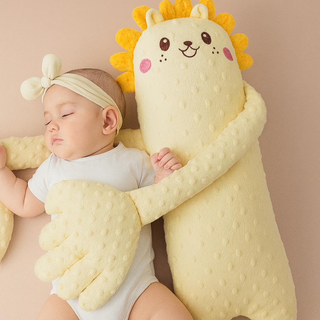 Doudou SnoozyHug bébé, doux et apaisant, parfait pour le sommeil et les câlins des tout-petits.