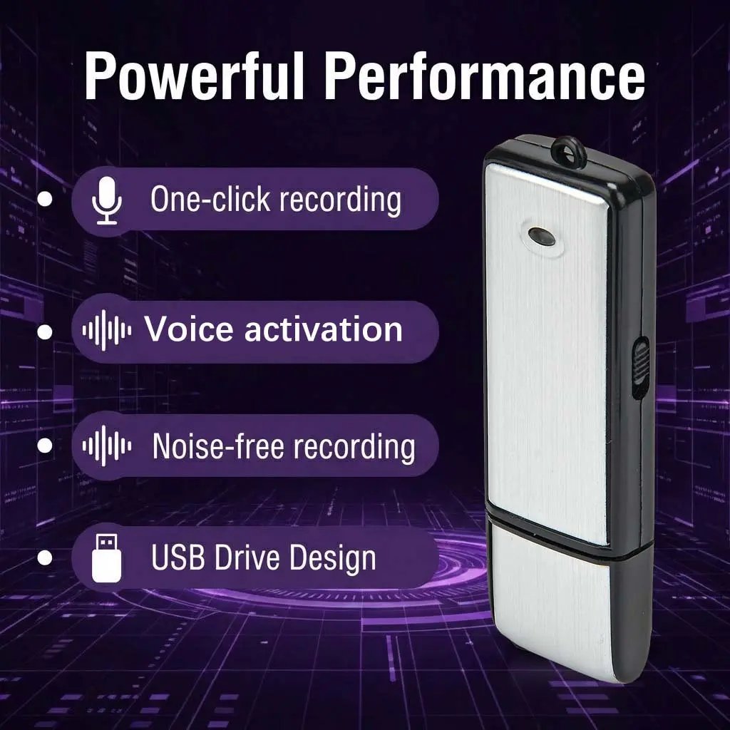 Gadget enregistreur audio USB discret pour étudiants et professionnels, idéal pour des notes vocales rapides.