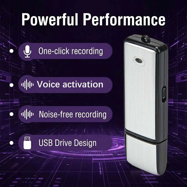 Gadget enregistreur audio USB discret pour étudiants et professionnels, idéal pour des notes vocales rapides.