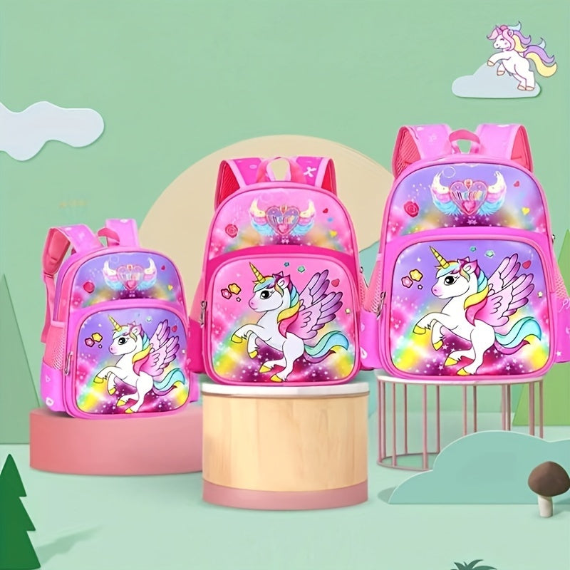 Sac à dos magique licorne pour fille, couleurs rose/violet, cartable idéal pour l'école et le jeu.