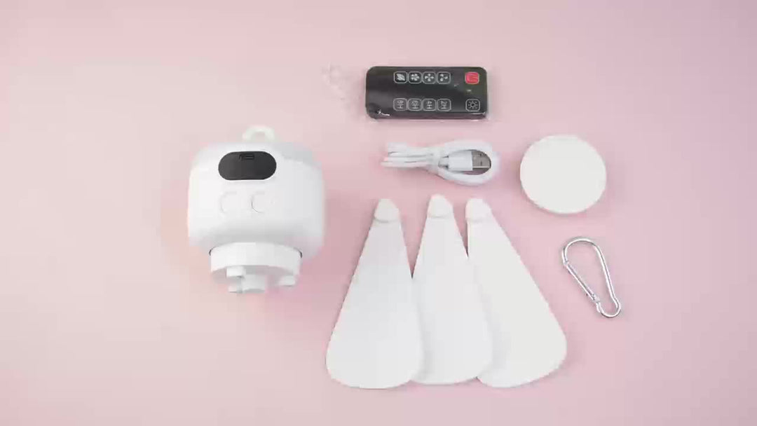 Rafraîchissez-vous avec ce ventilateur USB silencieux et sa lumière LED pour camping ou détente.