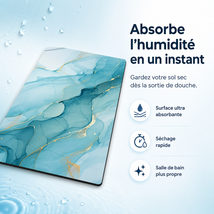 Tapis moderne DuraMat pour salle de bain. Design élégant, fonction antidérapante et confort pour votre maison.