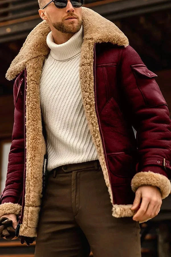 Blouson aviateur homme camel, chaud et coupe-vent, parfait pour un hiver stylé et confortable.