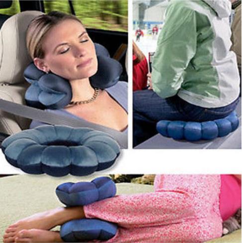 Oreiller de voyage PlushEase Twist Kussen, microbilles. Offre soutien cervical et dos pour confort optimal.