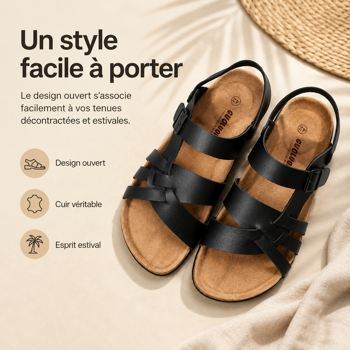 Paire de sandales orthopédiques Noa antidérapantes, parfaites pour femmes cherchant confort et mode.
