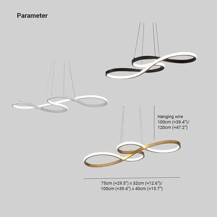 Lampe LED design en forme de note, suspension moderne et créative pour salon ou chambre à coucher.