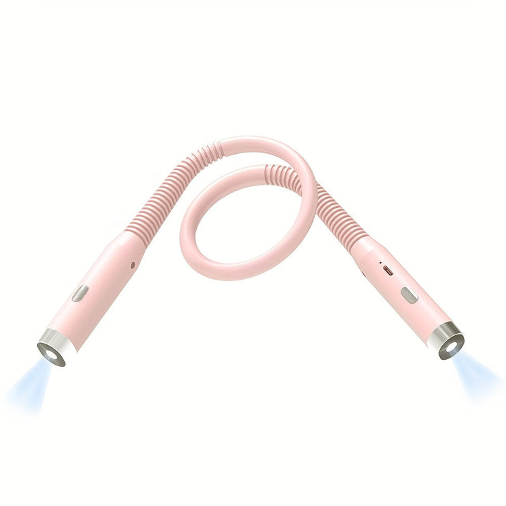 FlexLight, lampe de lecture rechargeable USB rose, éclairage LED doux pour les activités calmes et relaxantes.
