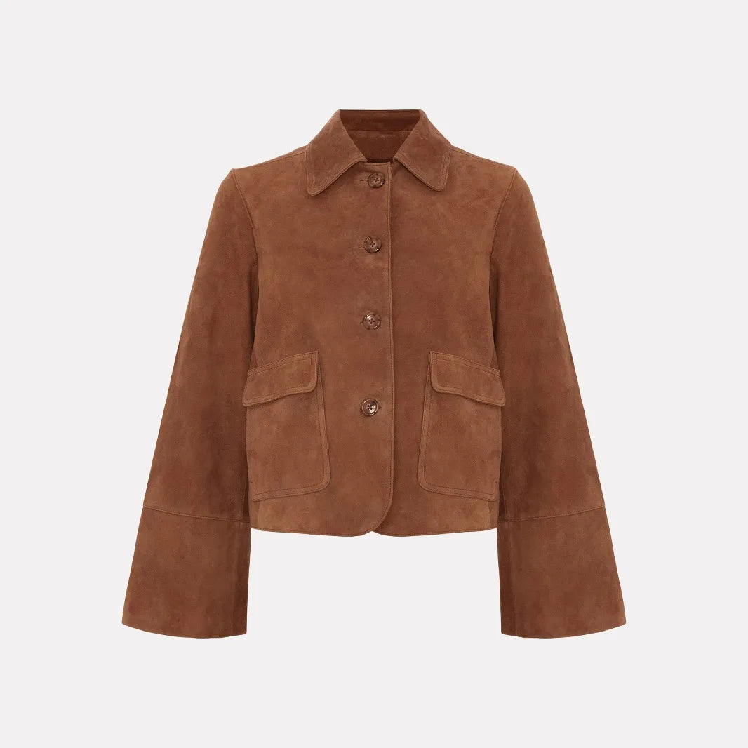Veste courte sophistiquée pour femmes, avec poches, un must-have élégant pour la mode automne décontractée chic.