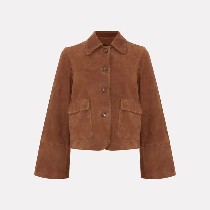 Veste courte sophistiquée pour femmes, avec poches, un must-have élégant pour la mode automne décontractée chic.