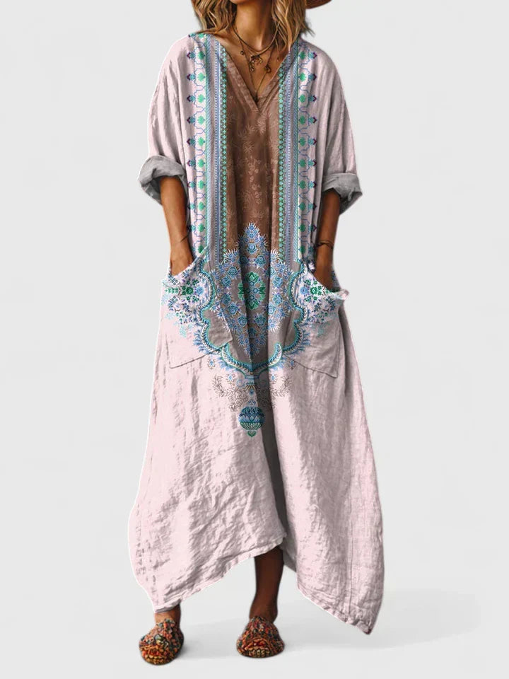 Robe longue femme, style printanier coloré. Élégante et décontractée, un essentiel pour votre mode.