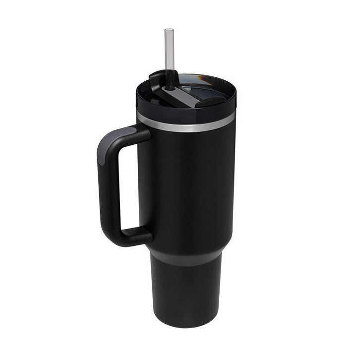 Bouteille isotherme avec poignée, pour une hydratation facile au bureau ou en extérieur.