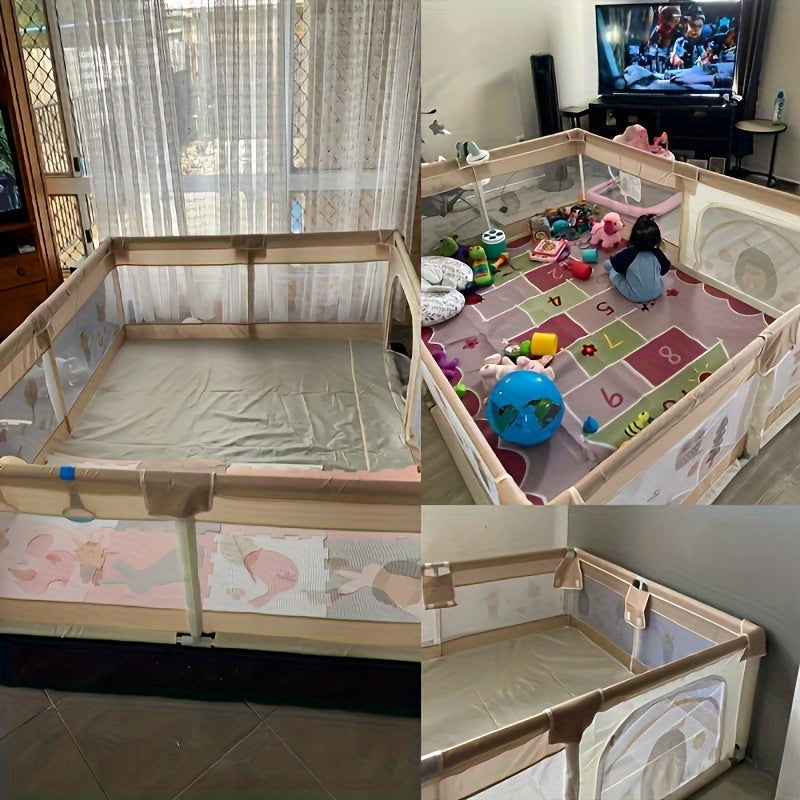 Aire de jeu enfant modulable, parfaite pour l'intérieur ou l'extérieur, garantissant sécurité et amusement aux bébés.