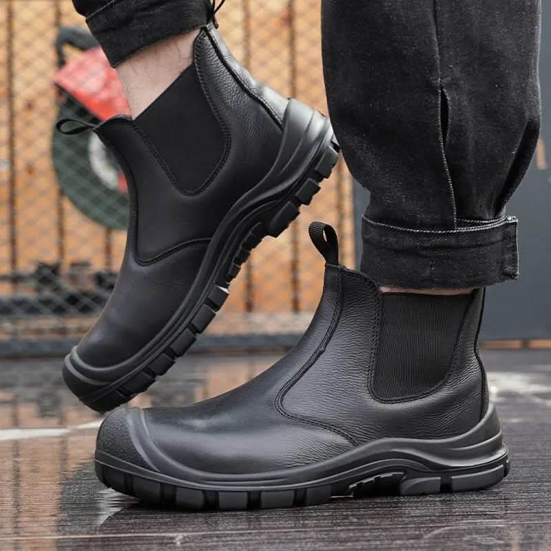 Herr Chelsea Boots: Läder, Halksäker Sula