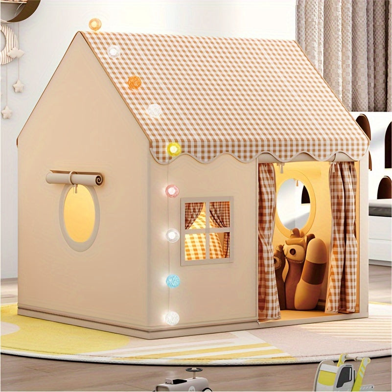 Jolie maison de jeu enfant en plastique durable, parfaite pour aventures intérieures/extérieures et jeux imaginatifs.
