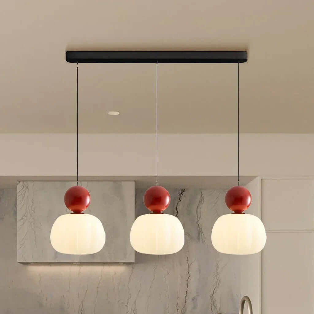 Suspension moderne Art Déco crème, luminaire de plafond pour éclairage chic.