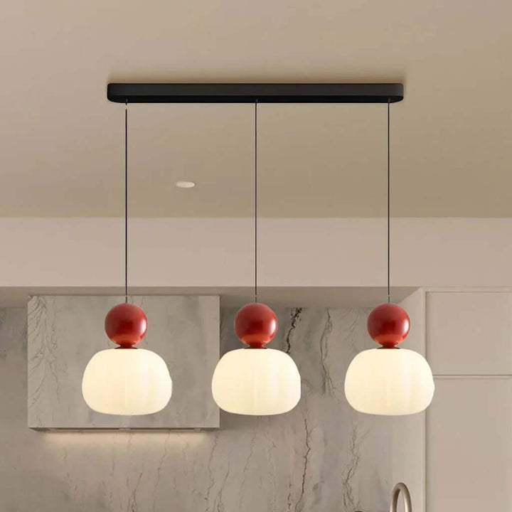 Suspension moderne Art Déco crème, luminaire de plafond pour éclairage chic.