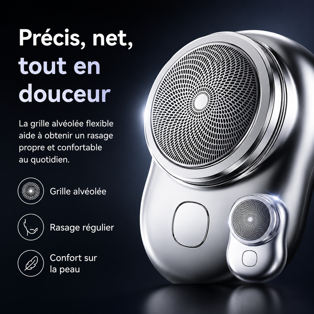 Rasoir électrique étanche pour hommes, autonomie longue durée pour un rasage facile de la barbe.