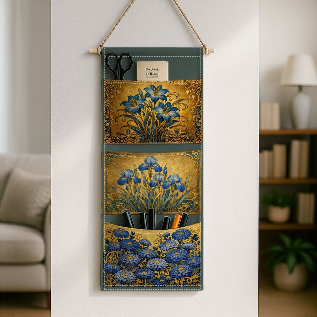 Organisateur mural suspendu floral vintage IRISPOUCH, élégant pour rangement en polyester.
