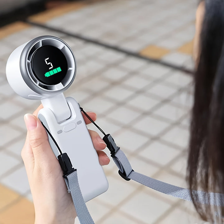 Accessoire d'été essentiel : ventilateur compact 3-en-1 à 5 vitesses pour une fraîcheur optimale.