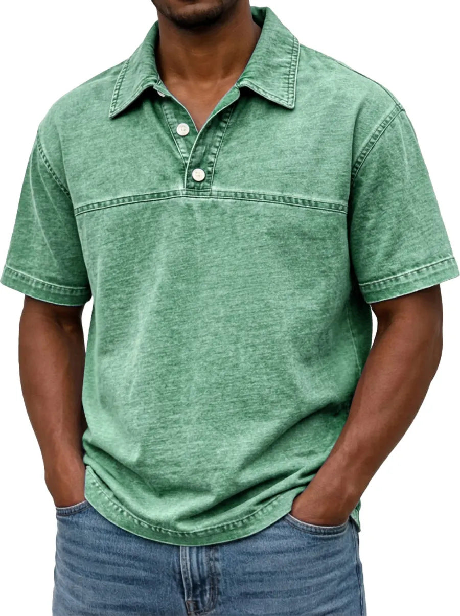 Polo homme décontracté mais élégant, manches courtes, inspiration vintage. Idéal pour diverses occasions d'été.