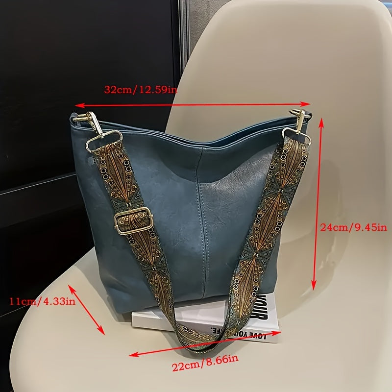Sac rétro géométrique pour femmes en similicuir, grande capacité, parfait pour la mode.