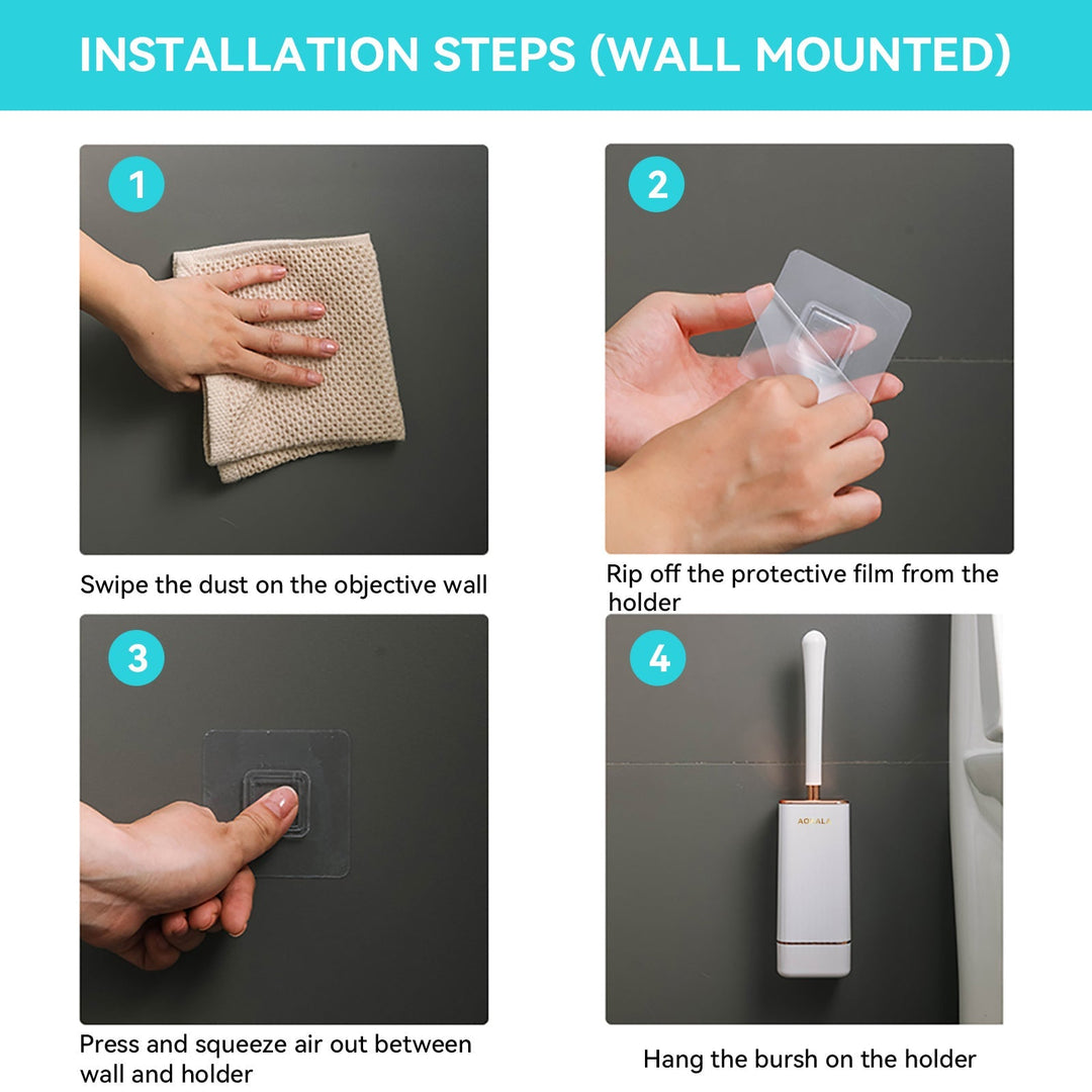Nettoyage WC simplifié: brosse hygiénique avec base stable, accessoire indispensable pour toute salle de bain moderne.