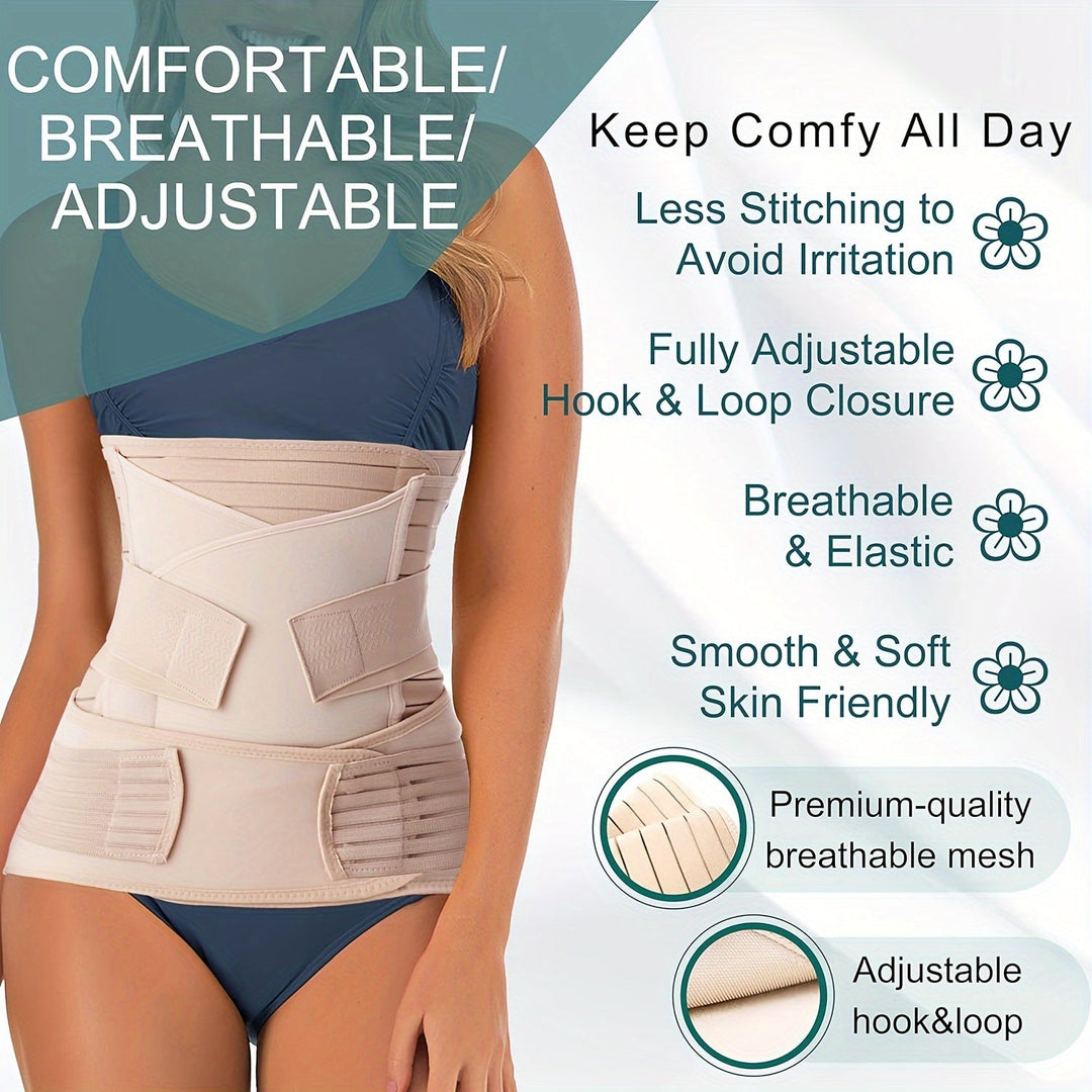 Soutien postnatal ferme et confortable : ceinture abdominale réglable pour femmes en récupération post-partum.