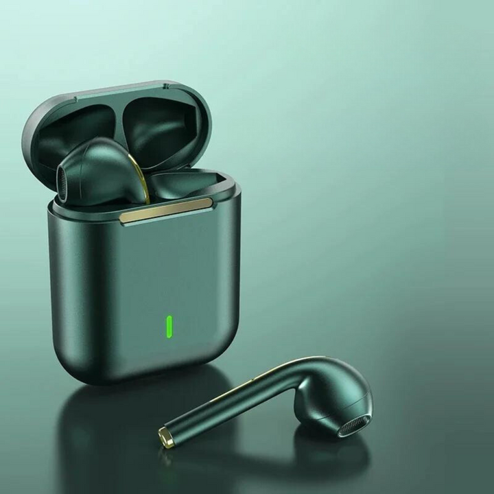 Écouteurs Bluetooth sans fil compacts et portables, avec réduction de bruit active, idéaux pour voyage et audio.