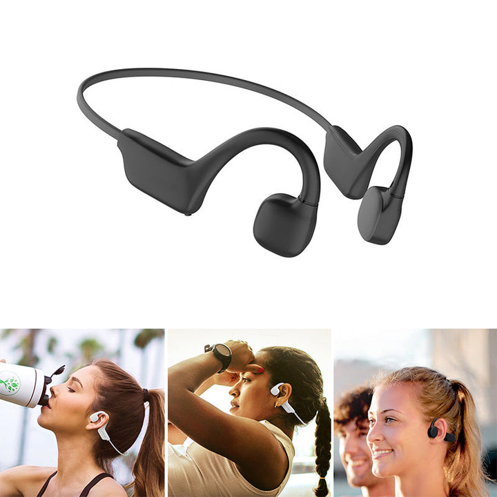 Confortables écouteurs sans fil à conduction osseuse. Légers, étanches IPX5, Bluetooth pour sport, musique et appels.